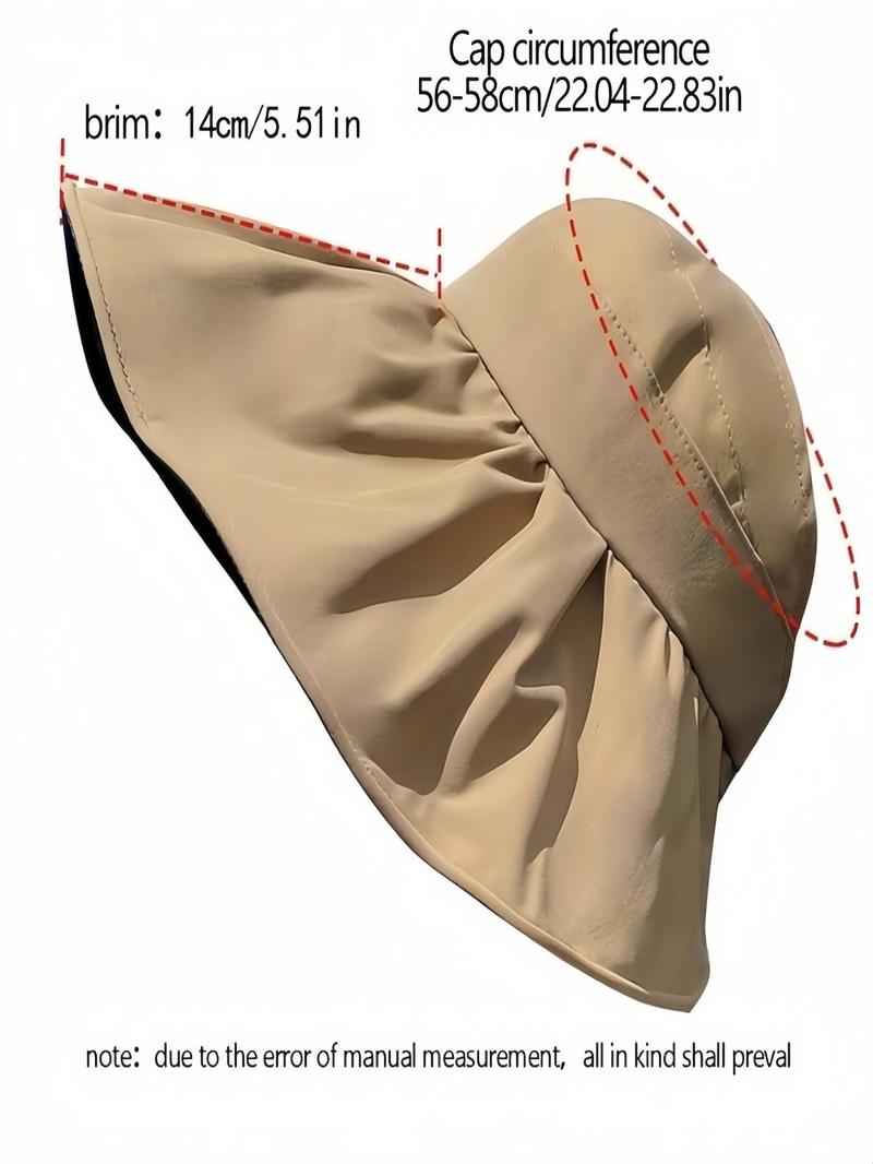 Women's Sun Protection Foldable Sun Hat, Casual Outdoor Travel Hat for Women & Girls, Fashion Accessories for Daily Wear, Sunhat