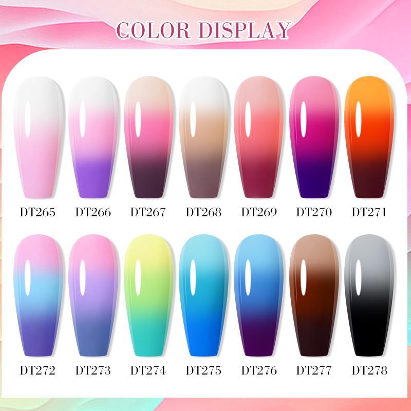 7ML Thermal Nail Gel Polish, Temperature Color Changing Uv Gel Manicure Nail Gel, Fashion-forward Long Lasting Soak Off Nail Varnish, Semi Permanent DIY Nail Polish, Nail Art