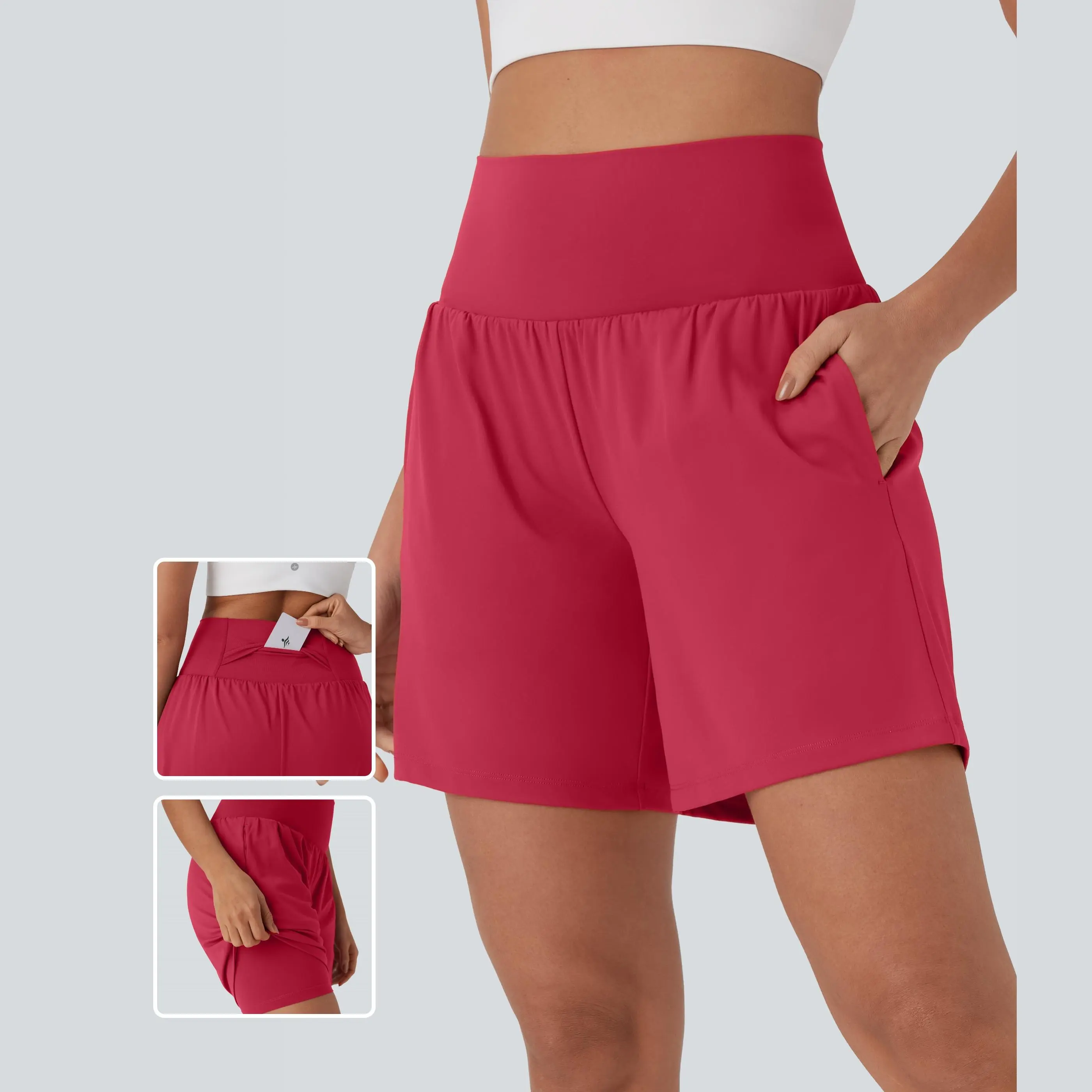 Halara SoftlyZero™ Airy Super High Waisted 2-in-1 InstantCool Yoga Shorts 7" with Pockets Halara SoftlyZero™ Airy Super High Waisted 2-in-1 InstantCool Yoga Shorts 7" with Pockets