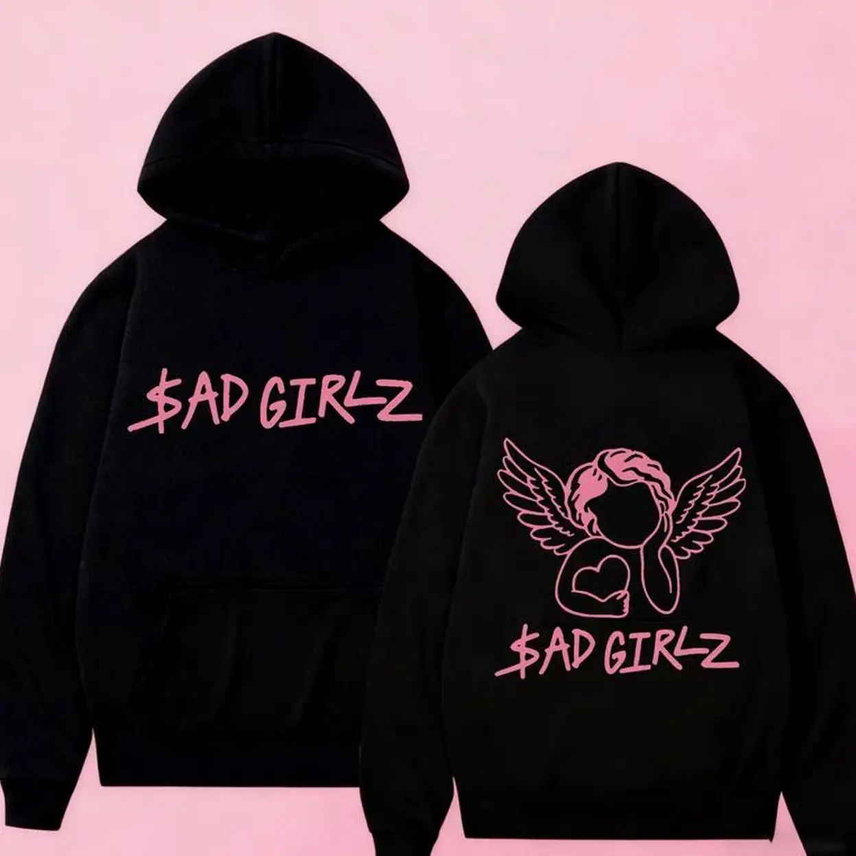 [ graphic hoodies] Youth and Adult Junior H x Anti Social Club Hoodie, Sad Girlz Collection, Double-sided Graphic Sweatshirt - Soft Fleece Lining - Unisex Streetwear - Casual Wear