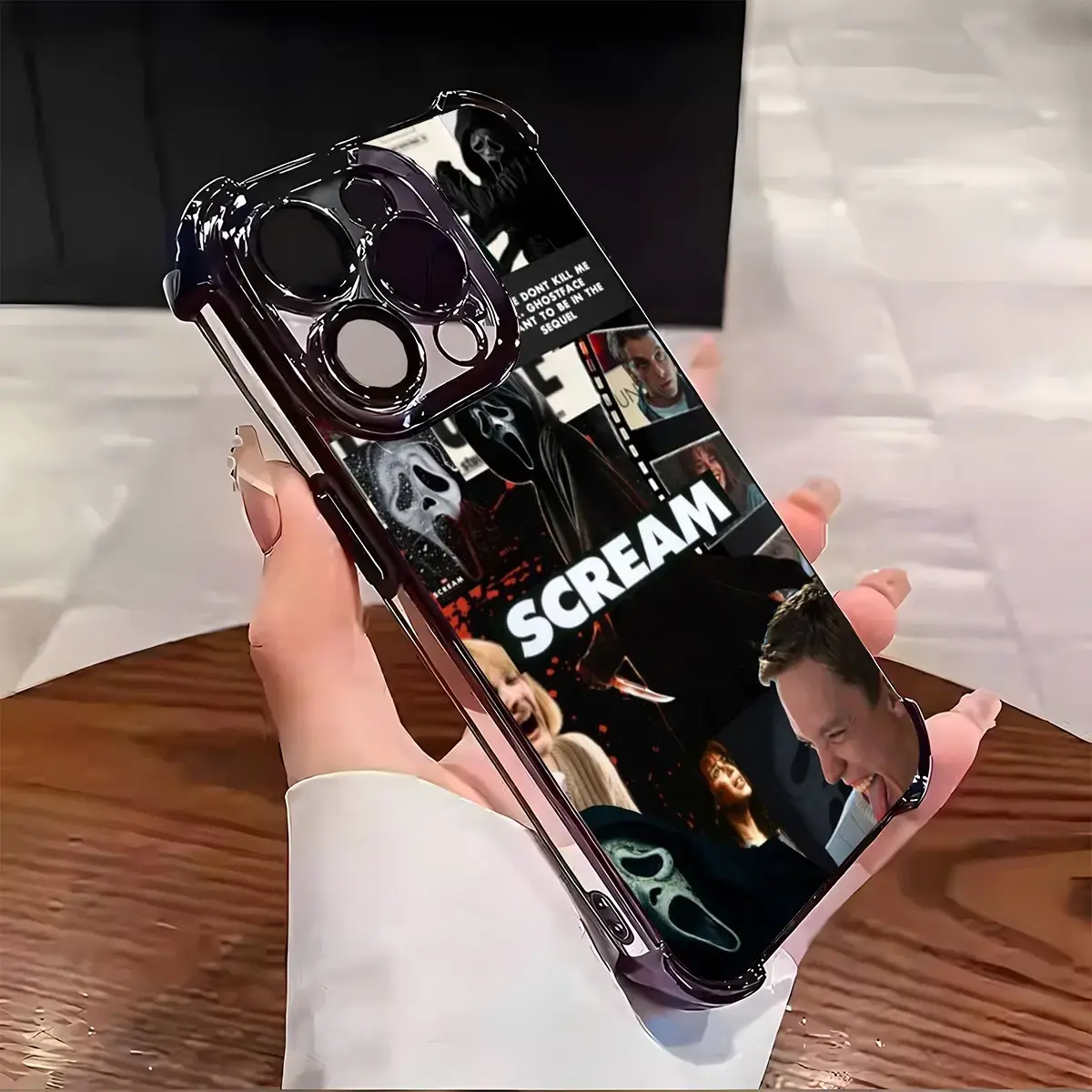Scream Ghostface Horror Film Sticker Bomb Phone Case|Retro Y2K Grunge Horror Movie Electroplated Phone Cover For iPhone 17 Pro Max 16 15 14 13 12 11 for Samsung S21 S22 S23 S24 S25 S26 Phone Case|Halloween Gift for her/him/family/friend