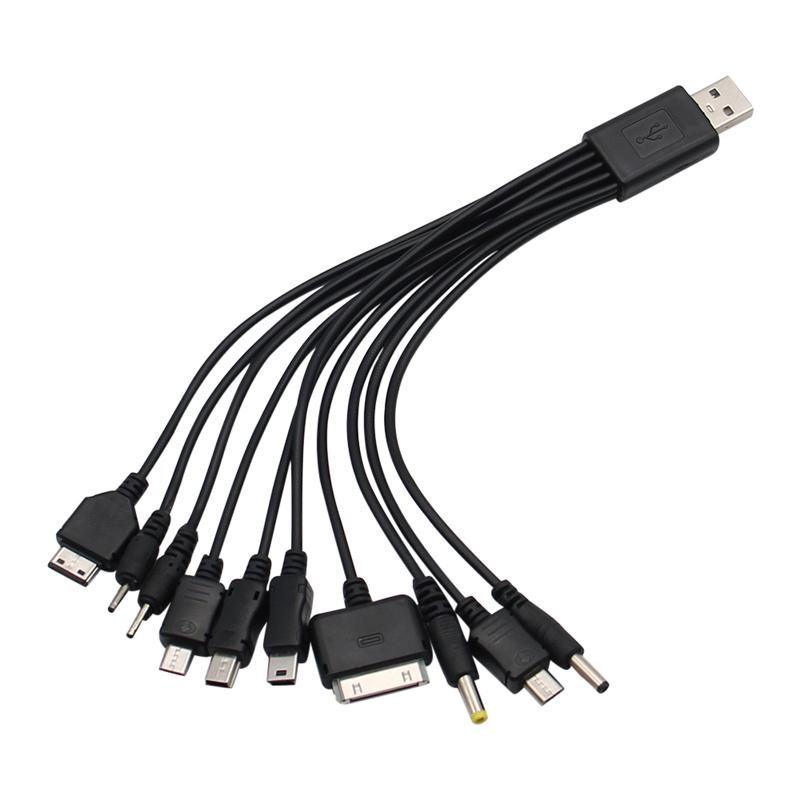 Universal USB To Multi Plug Cell Phone Charger Cable 10 to 1 USB Cable