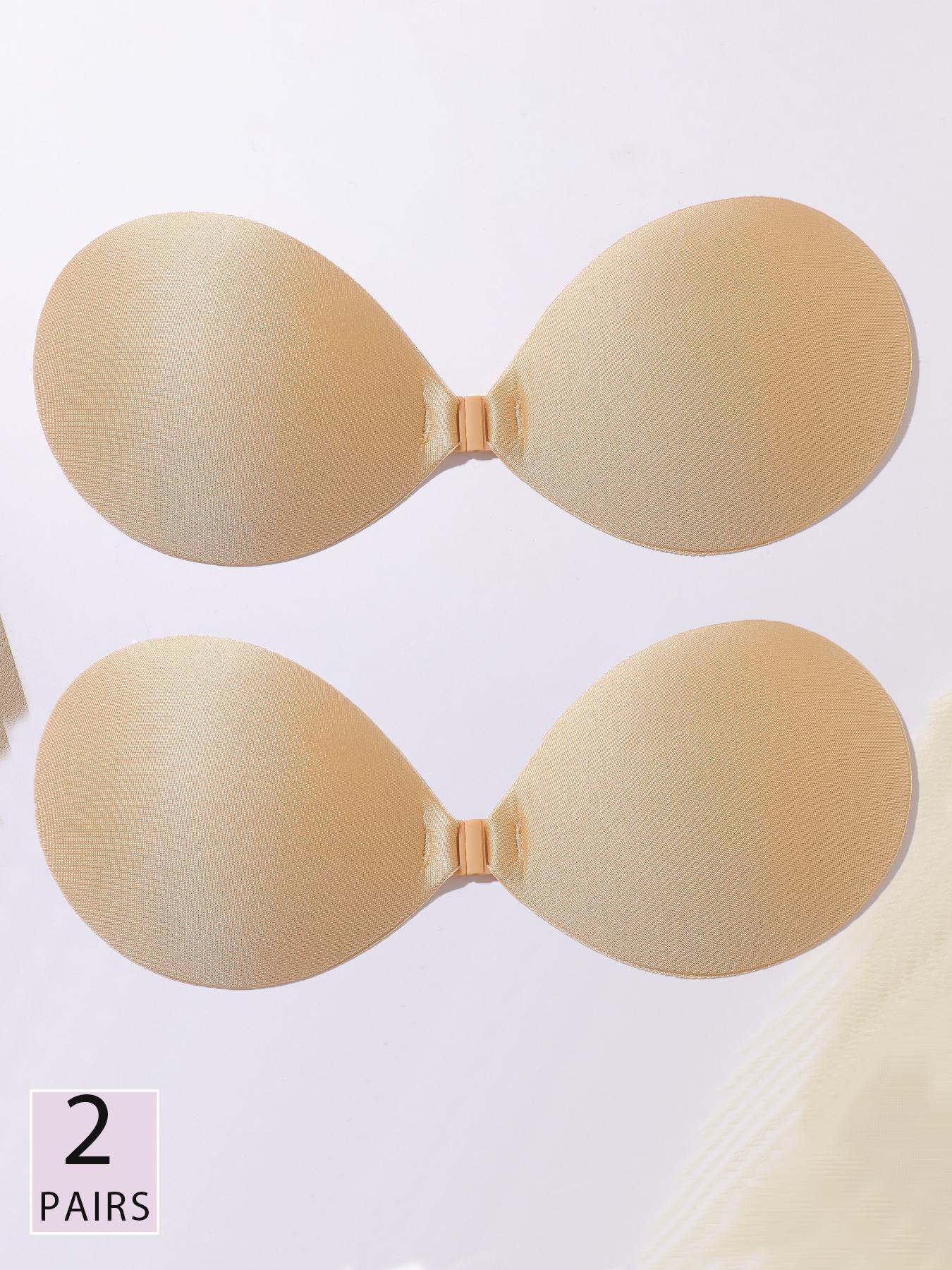 Women's Solid Buckle Front Stretchable Silicone Bra, Casual Basic Invisible Strapless Bra, Women's Lingerie Accessories for Daily Wear, Underwear, Everyday Fit