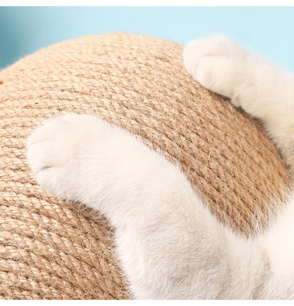 Vertical Cat Scratcher with Ball - 2-in-1 Solid Wood Sisal Post & Interactive Hanging Toy, Space-Saving Furniture Friendly Cat Enrichment