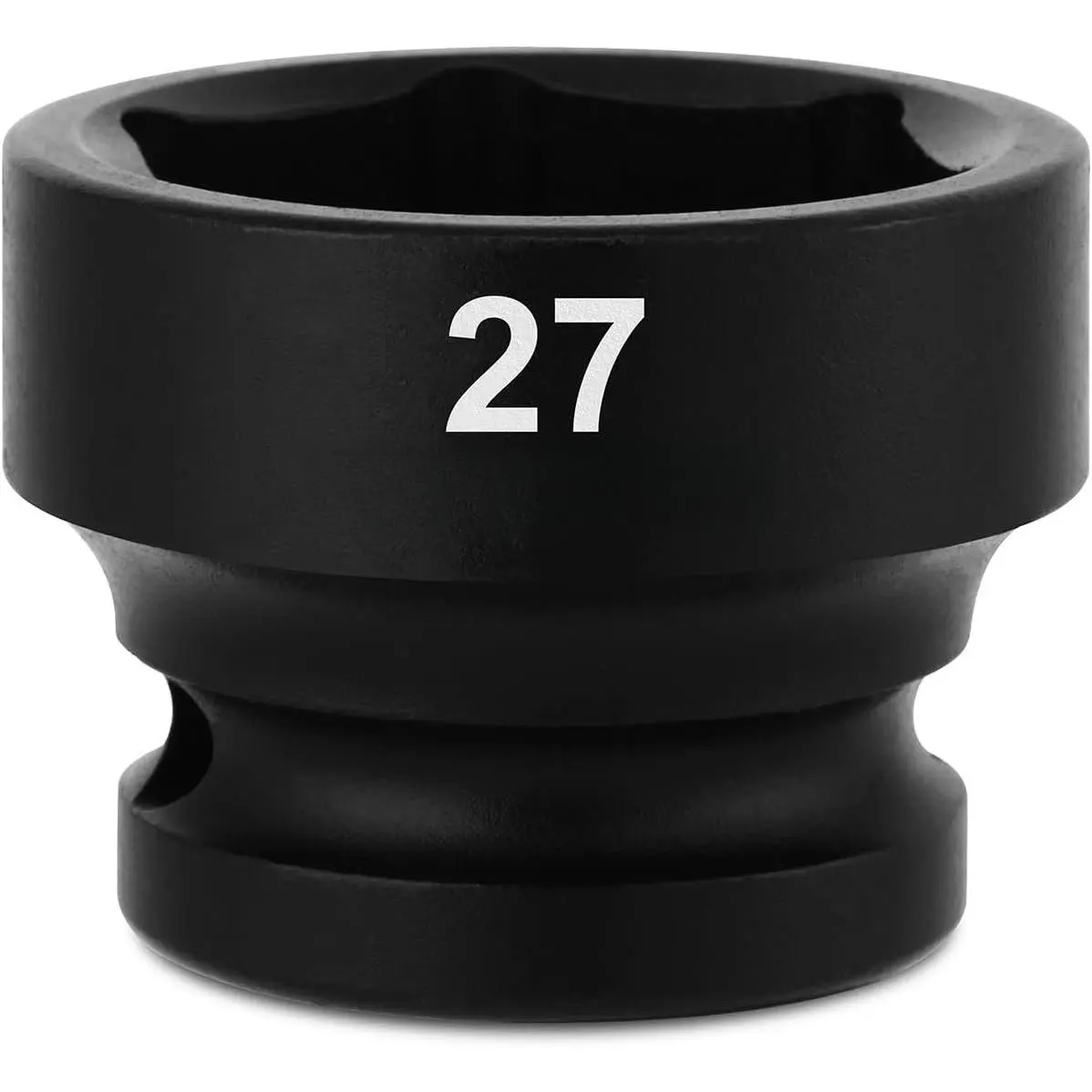 1/2" Drive Stubby  Socket,CR-MO,27mm,6-Point,Metric,Radius Corner Design, Axle Nut  Grade Socket for Easy Removal