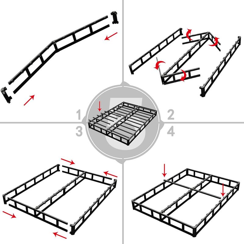 Queen Heavy Duty Box Spring Foundation, Sturdy Queen Box Springs for Bed with Fabric Cover Set, Easy Assembly, Noise Free