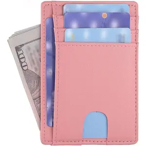 Slim Minimalist Front Pocket RFID Blocking Leather Wallets for Men Women Medium Size ()