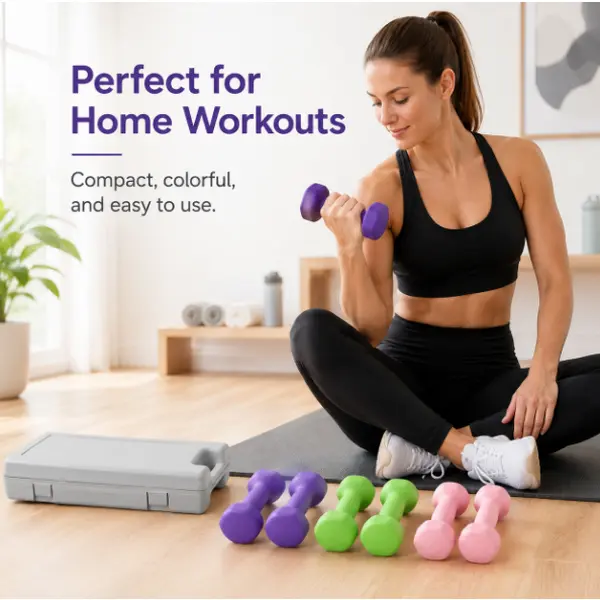 Neoprene Hex Dumbbell Set with Storage Case – Color-Coded Hand Weights for Home Gym, Body Sculpting & Strength Training for Men & Women, Hiit Training, Full Body Workout, Strength Training Equipment