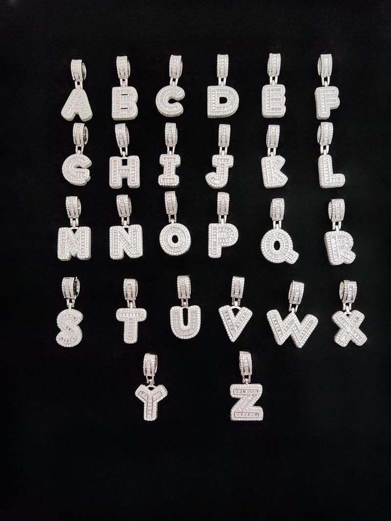 Fashion Letter Pendant Initial Necklace & Cuban Link Chain Necklace, Stainless Steel Jewelry for Party, Daily Clothing Decor, Trendy All-match & Exquisite Jewelry for Birthday Gift