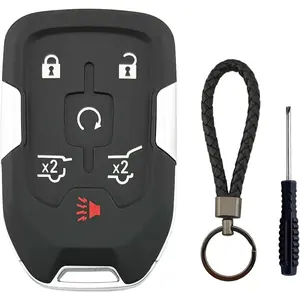 Replacement Key Fob Cover fits for Chevy Suburban Tahoe GMC Yukon XL Denali HYQ1AA 2015 2016 2017 2018 2019 2020 Keyless Entry Remote Control Key Fob Case Shell