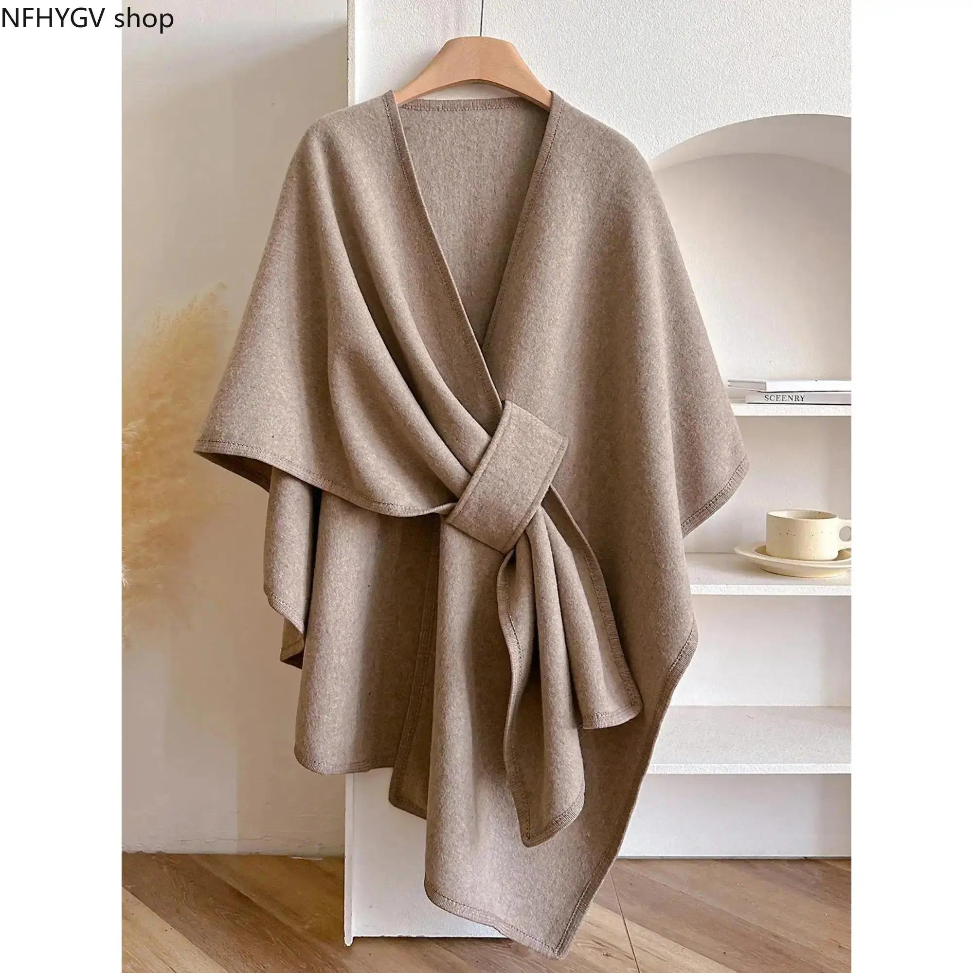 Women One Size Plain Washable Cotton Shawl Wrap Scarf, Multifunctional Fall Winter Shoulder Cover-Up, Casual Neck & Shoulder Accessory For Ladies Daily Outdoor Outings Styling Use