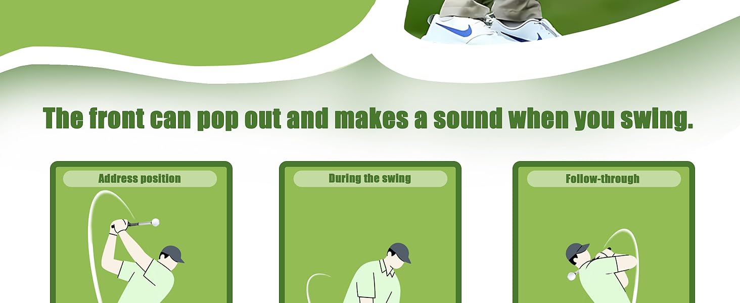 Stainless Steel Retractable Golf Swing Trainer & Grip Trainer for Right-Handed Training with Strength & Tempo Practice Telescopic Non-Slip Scratch-Resistant Club for Chipping and Hitting