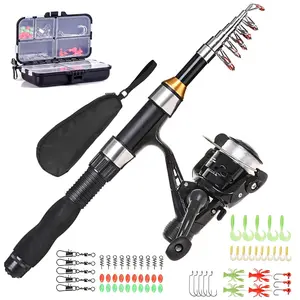 1.5m/59.06in Fishing Rod And Reel Combo, Telescopic Fishing Rod and Reel kit, Portable Travel Fishing Gear Set, Includes Carry Bag, Bait & Accessories, Ideal for Outdoor Fishing, Fishing Full Package, Fishing Accessories for Outdoor Fishing