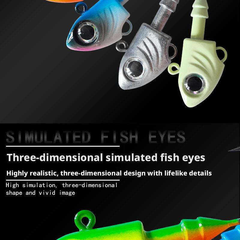 Fishing hook with simulated fish head, heavy-duty lead head hook, UV fish head lead head hook lure, Zhou Shan Hai Ya bionic bait
