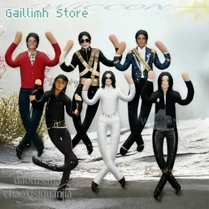 Michael Jackson Cosplay Anime Funny Stuffed Figure MJ Stage Performance Costumes Doll Plush Dolls Abstract Joint Moving Prop