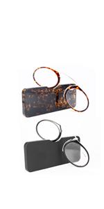 2 Pack Retro Designer Half Moon Reading Glasses Women Men Spring Hinge Half Frame Readers Stylish Slim Eyeglasses with Pouch,Red and Gun Grey 2.0