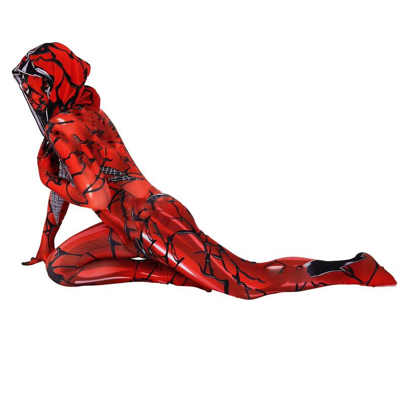 Sexy Ghost Red Spider Costume Gewen Women Halloween Lady Bodysuit with headmask, zipper suit Cosplay Womenswear