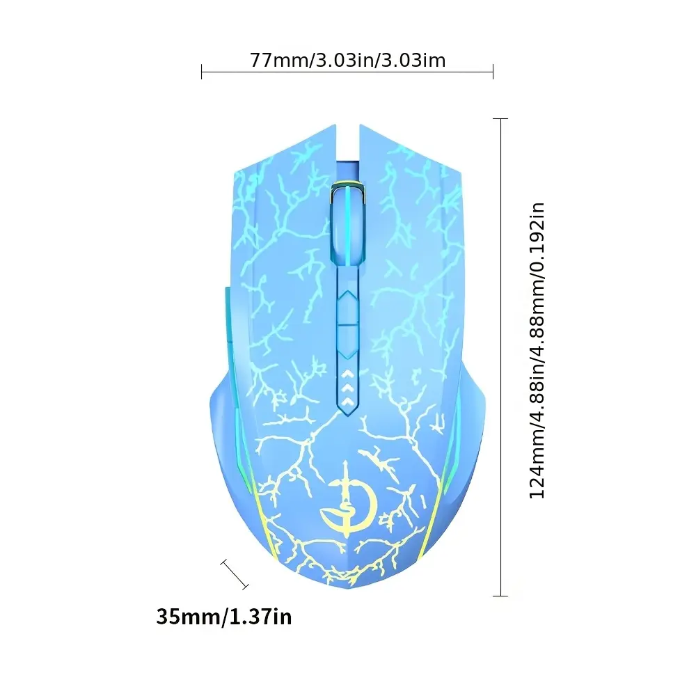 Wireless Mouse, 2.4G Wireless And Wireless Mouse, Silent Mute Mouse, Rechargeable, Battery Level Indicator, 7 Buttons, Type-C Charging, 4-Level Adjustable Sensitivity, Ambidextrous Mouse, with RGB Breathing Light, Optical Mouse, Office Gaming Mouse