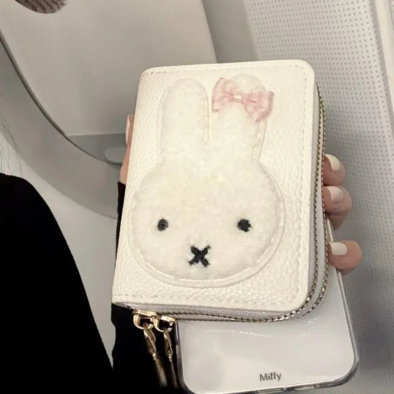Kawaii Miffy Rabbit Wallet, Card Bag ID Card Storage Bag Creativity Cartoon Anime Multi-functional Wallet Portable Bag