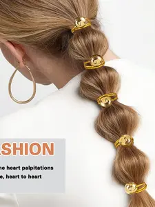4-Piece Set of High Elastic Hair Ties with and Silver Color Balls, Elegant Korean Ponytail Accessories, Sweet Hair Ropes for Women and Girls