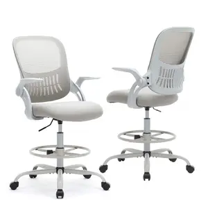 Drafting Tall Office Chair Ergonomic Desk Chair with Flip-up Armrests