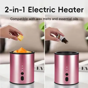 No Flame Electric Wax Warmer 2 in 1 Essential Oil Diffuser with Timer 3 Colors