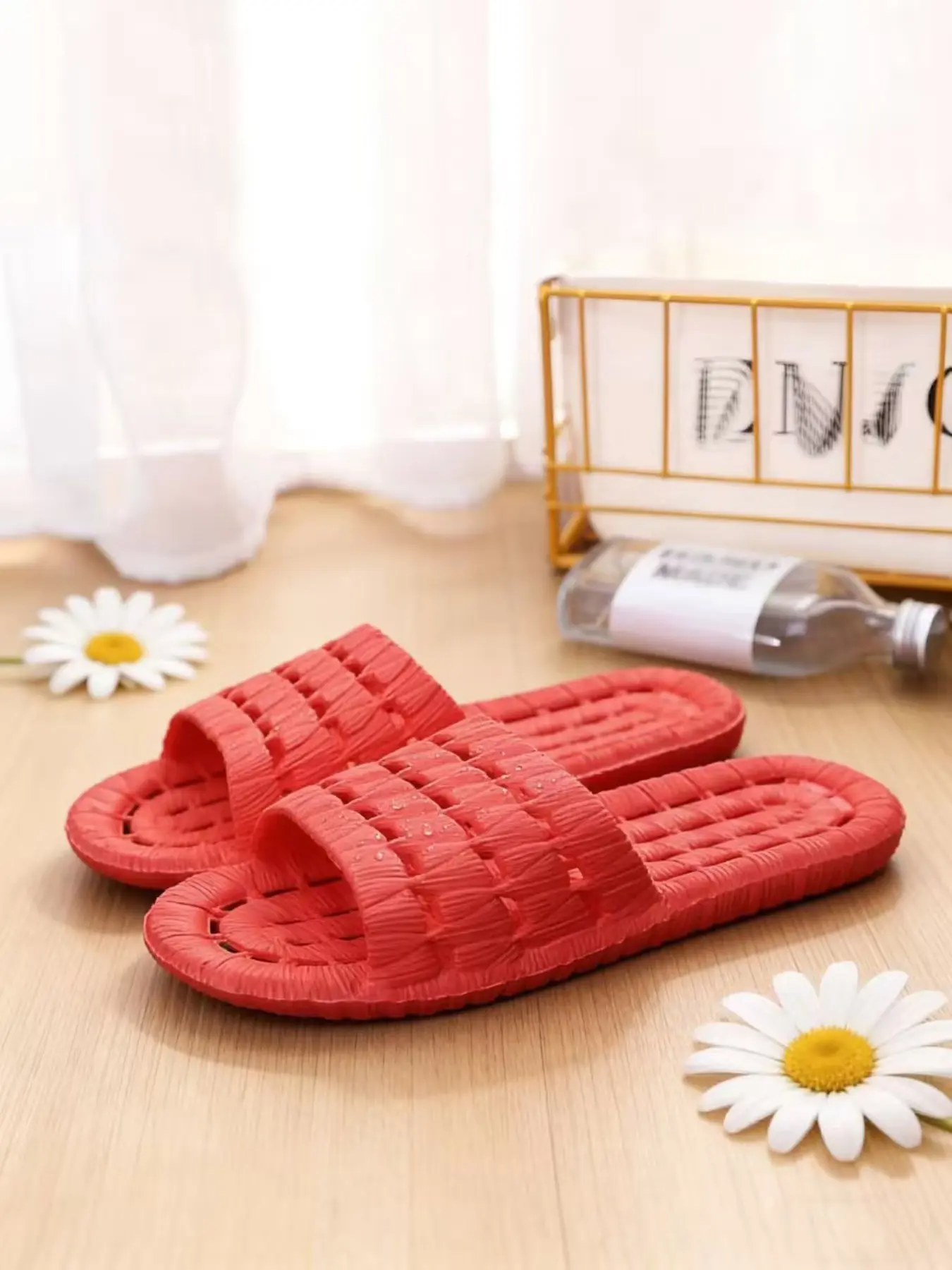 Breathable Mesh Slippers, Quick-Dry Eva Bathroom Shoes, Non-Slip Home Footwear, Multi-Perforated Sole, Ideal for Shower & Daily Use