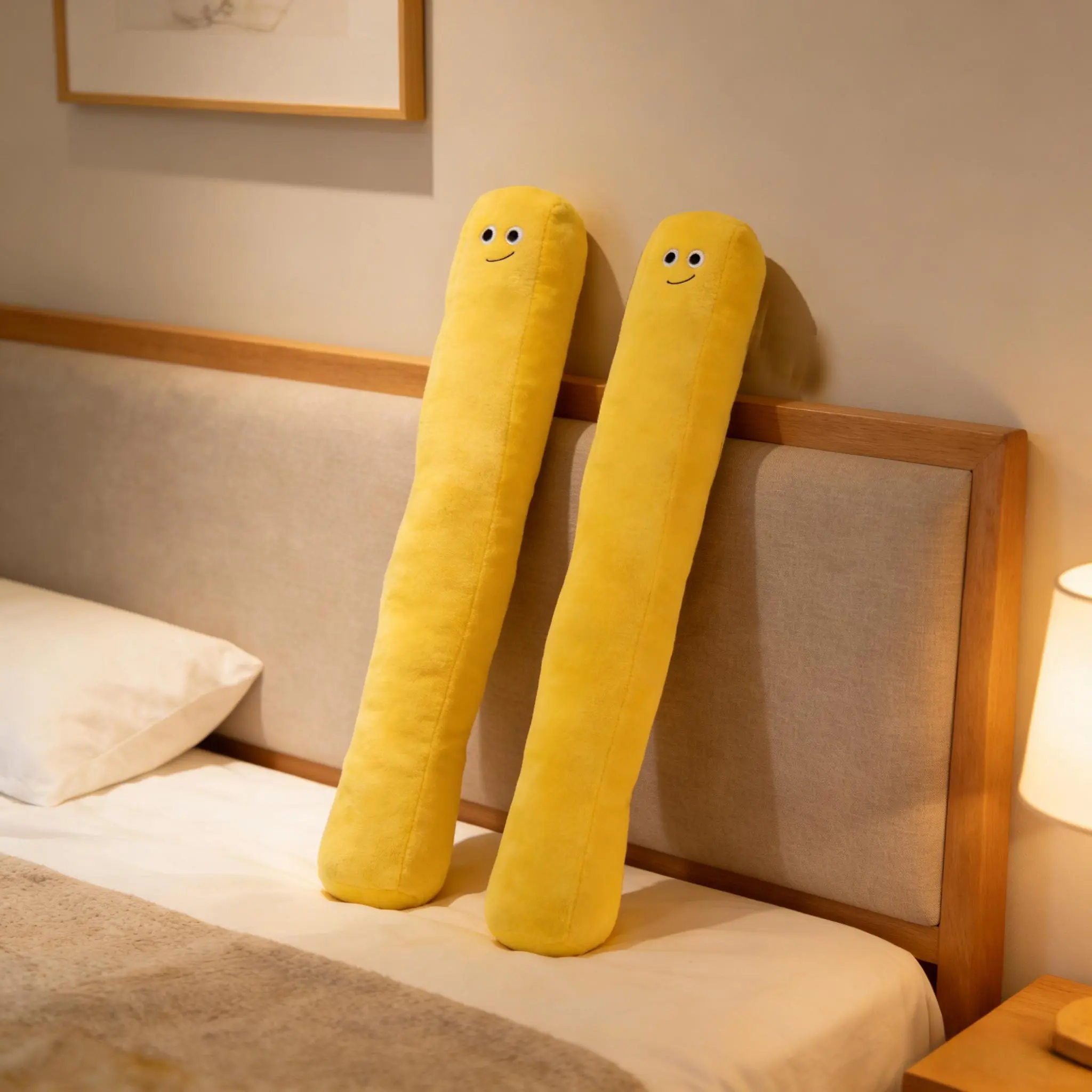 French Fries Shape Cute Face Doll - Ultra-Soft Plush Stuffed Toy Pillow, Durable Portable Food-Themed Girls' Toy, Birthday Gift, Aesthetic Room Plush, Children's Companion Home Ornament