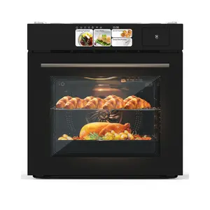 Electric Single Wall Oven 24 Inch – 2.5 Cu.Ft Capacity – 8 Cooking Modes with Convection, Steam, Grill, Air Fry, Rotisserie, 108 Smart Recipes, Touch Control, 3000W, 240V – Built-In Design