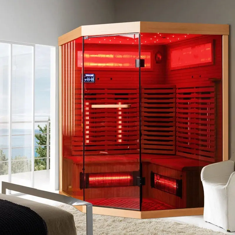 Roomy Interior FAR Infrared Sauna for Home Use, Home Sauna Warm up in 10 Minutes, Freestanding Home Spa with 2 Benches
