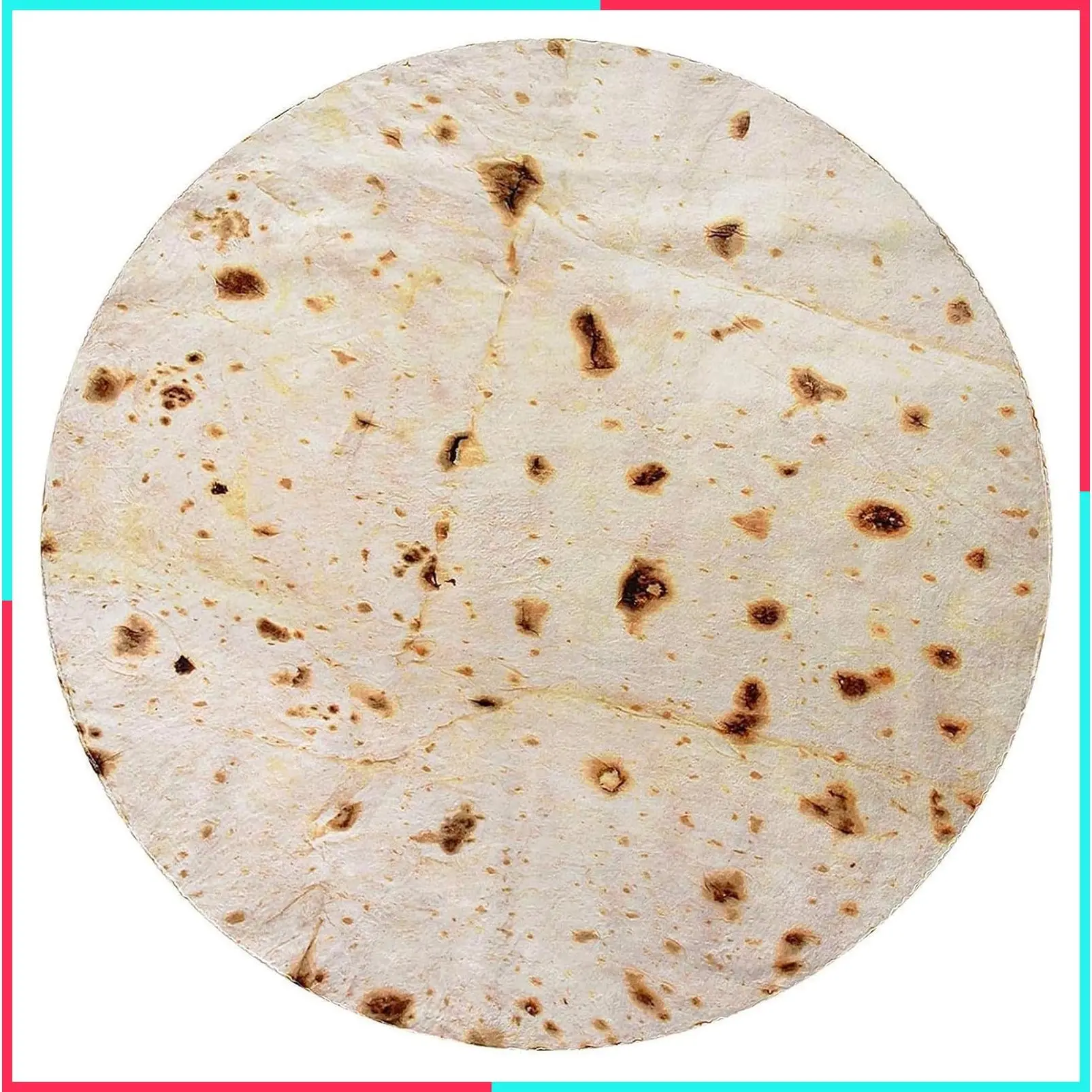 Burrito Tortilla Throw Blanket 71 Inches for Adults & Kids, Novelty Soft Flannel Taco Blanket, 285 GSM Funny Food Blanket Birthday Gifts for Women Men Teen Boys Girls (Beige)