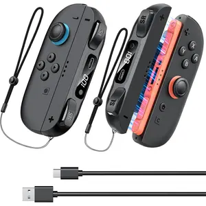 2 Joypad  Grip with -in 3700 mWH  - 3.5H   with LED Display, Enlarged SR/SL Buttons,  While Playing (Black & Black)