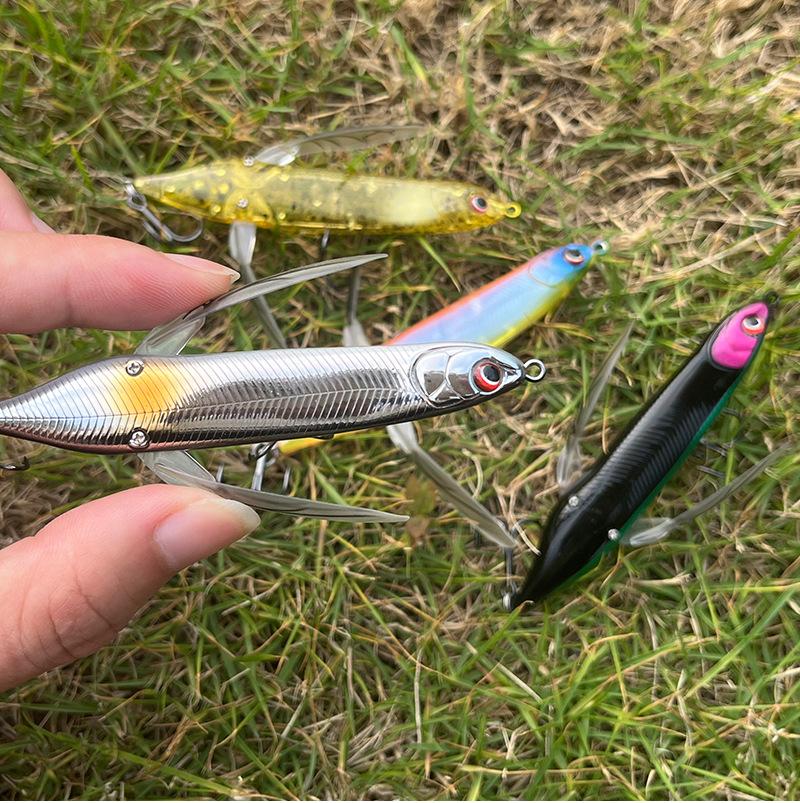 Topwater Dragonfly Fishing Lure Floating Whopper Plopper Style Bait Realistic Insect Artificial Lure Sharp Hooks for Freshwater Bass Snakehead Pike Perch Outdoor Angling Fishing Tackle