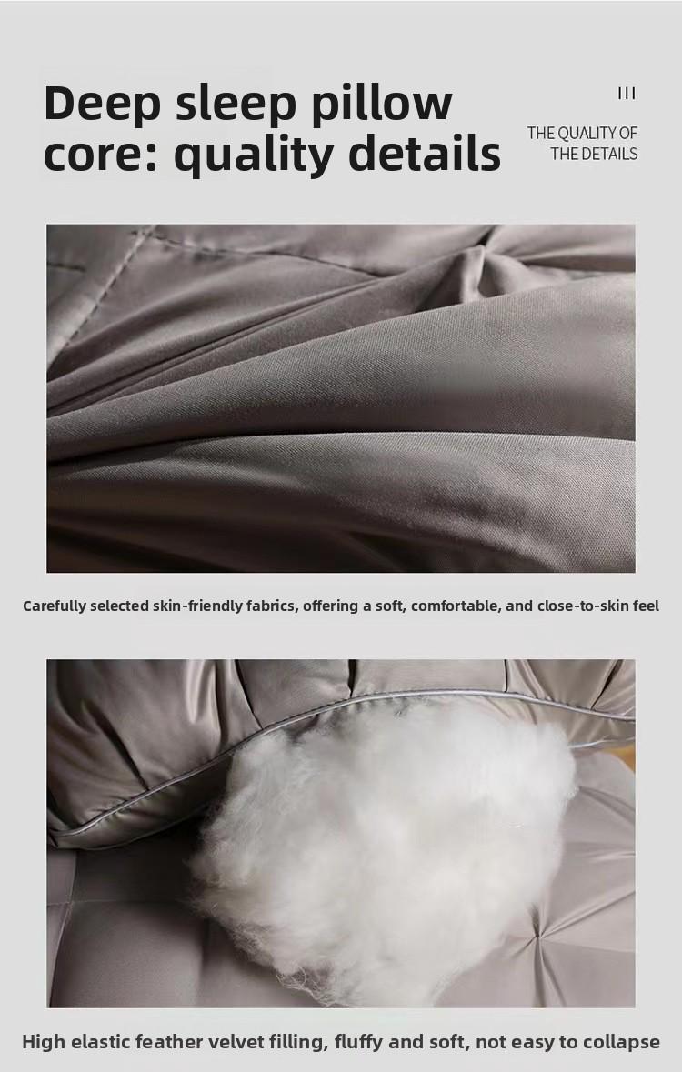 Solid Color Button Pillow Core Single Neck Support Sleep Aid Hotel Home Use