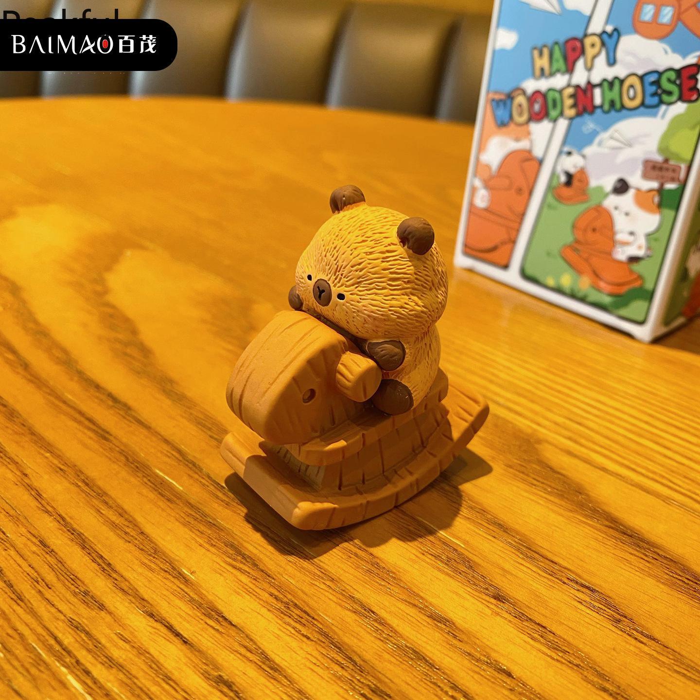 2026 Cute Pets Resin Ornaments – Charming Rocking Horse Figurines, Creative Desktop Decor, Adorable Gift Idea for Pet Lovers, Perfect for Adding Whimsy to Any Room