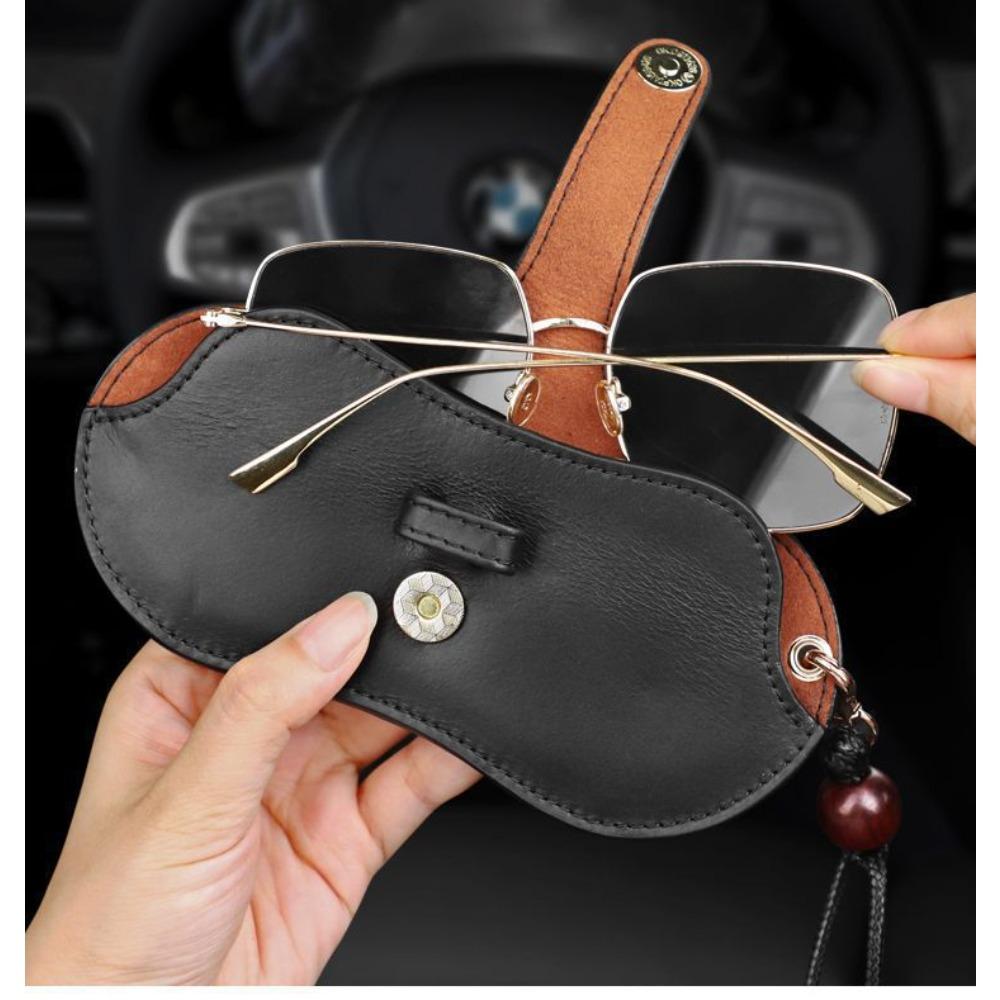 Vintage Leather Sunglasses Case – Portable Soft Glasses Pouch for Men & Women, Protective Eyewear Storage