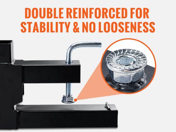 43/60" 2000/4000lbs Clamp on Pallet Forks Heavy Duty Tractor Forks with Adjustable Stabilizer Bar Tractor Bucket Forks for Tractor Attachments, Skid Steer, Loader Bucket