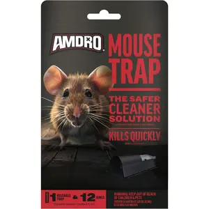 Amdro Mouse Trap, Kills 12 Mice, Plum