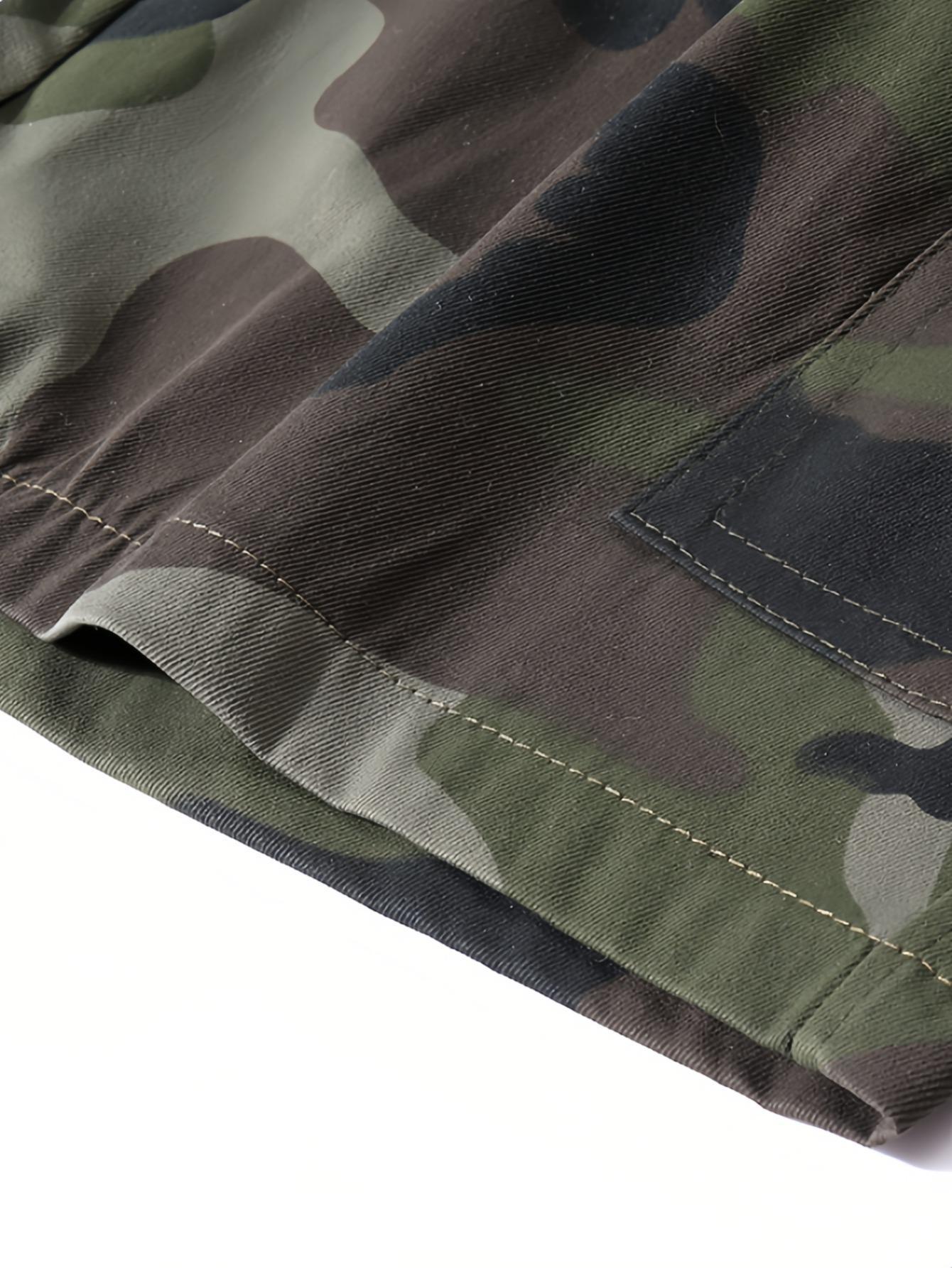 Men's new summer casual work shorts, camouflage sports capri pants, loose and casual fit, quick-drying ice silk beach shorts. Men's new summer casual work shorts, camouflage sports capri pants, loose and casual fit, quick-drying ice silk beach shorts.