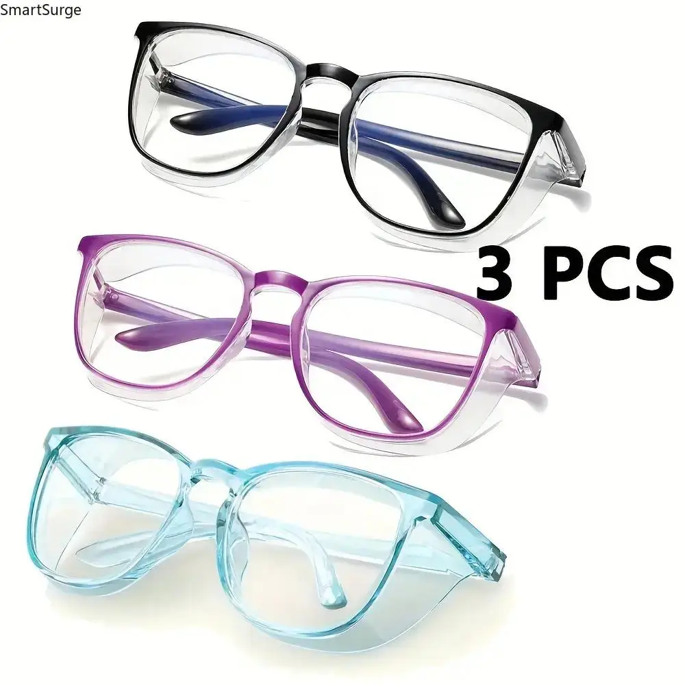 3pcs Fashion Solid Simple Anti-spray Goggles Anti Pollen Sunglasses Anti-blue Light Glasses Glasses Goggles for Women and Men, Sunglasses For Women, Multi-Pack