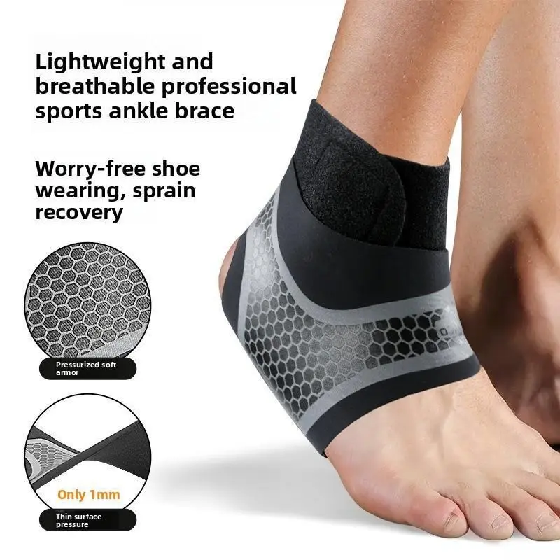 Men's 2-Pack Lightweight Compression Athletic Ankle Brace, Breathable Stretch Adjustable Ankle Stabilizer, Sports Joint Support Protector for Basketball, Running