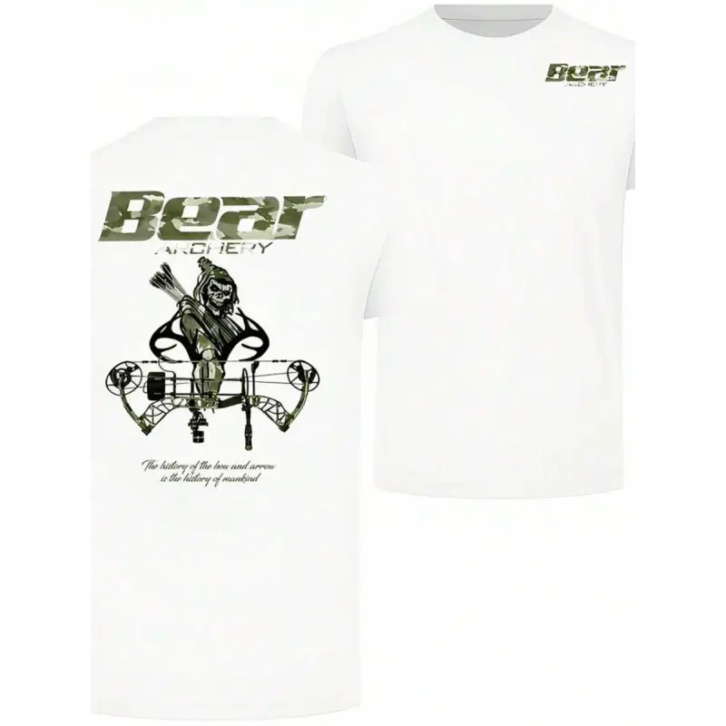 180gBear Brand Archery T-Shirt - Bow And Arrow Hunting Pattern T-Shirt, Outdoor Hunting Apparel, Men's Camouflage Archery Shirt, 100% Cotton Men's T-Shirt, Menswear, Millennial Streetwear, Casual Outdoor Menswear, Southern Country Style