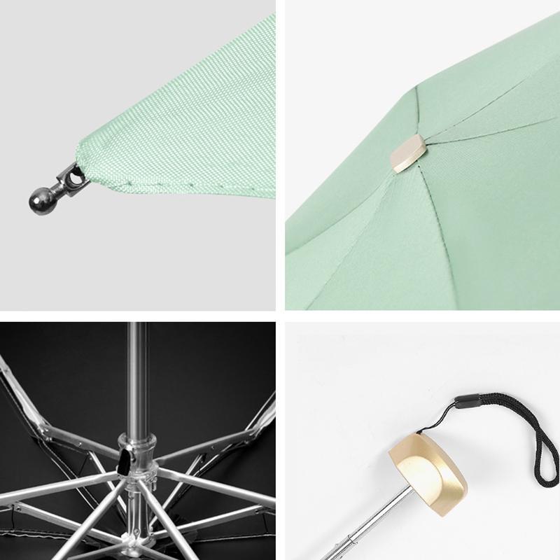 Portable Foldable Umbrella, 1 Count Lightweight Waterproof Pocket Umbrella, Dual-Use Rain and Sun Umbrella for Outdoor Travel, Camping and Running, Rainproof Umbrella