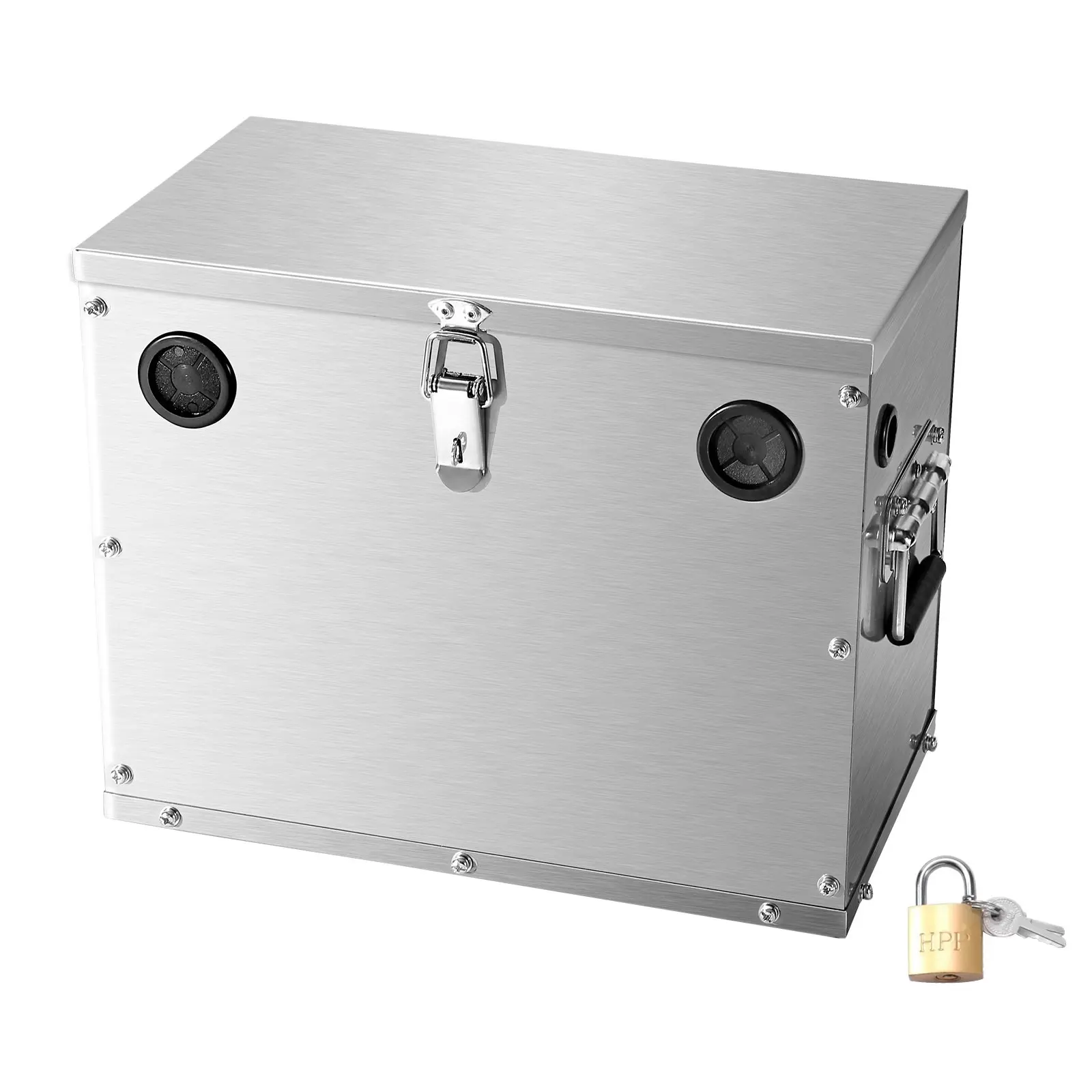 Stainless Steel Battery Box Group 24/31 With Durable Sealed Shell For Cars, Boats And Trolling Motors; Weatherproof, Shock Resistant Enclosure, Heavy Duty Marine Grade Safe Case For 12V And High Current Applications