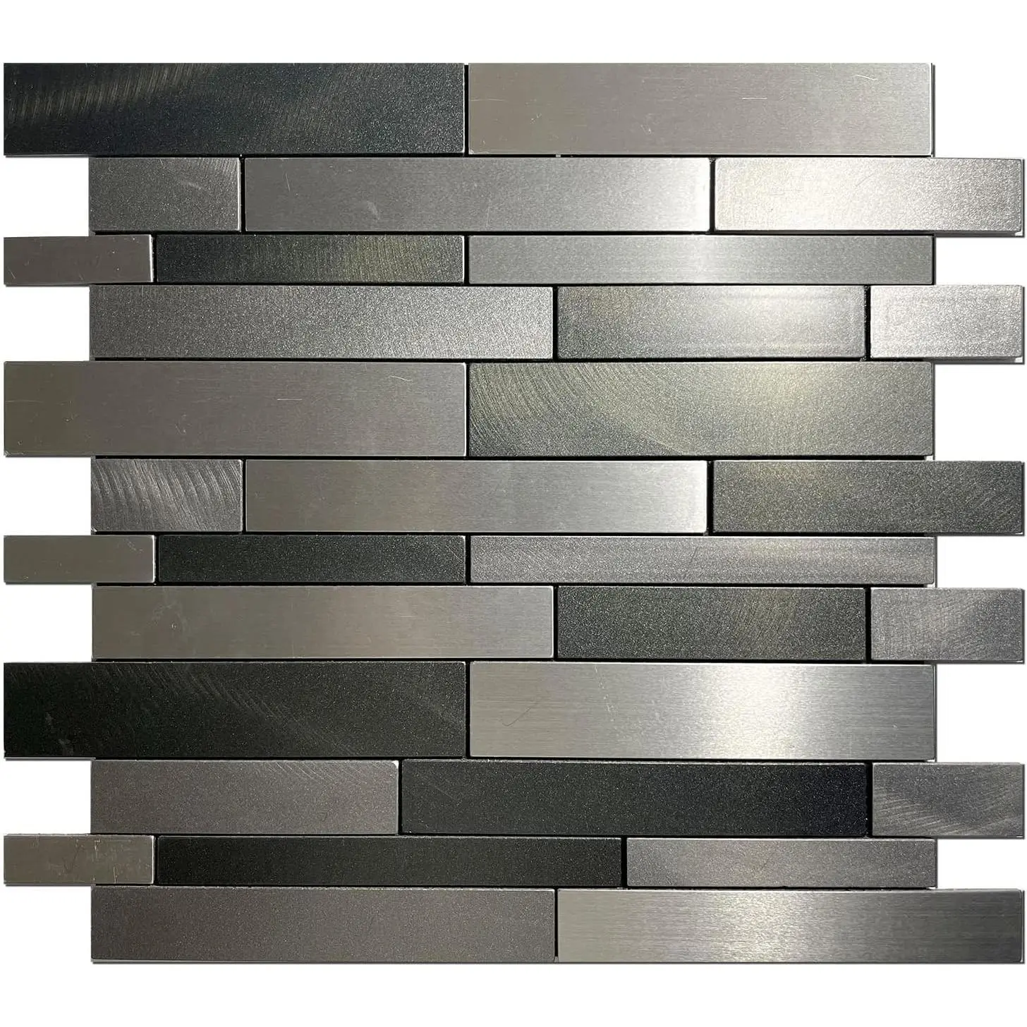 10 Sheets Peel and Stick Self-Adhesive Mosaic Backsplash Tile for Kitchen Bathroom Vanities Fireplace Décor Laundry Table (Light Dark Gray Series)