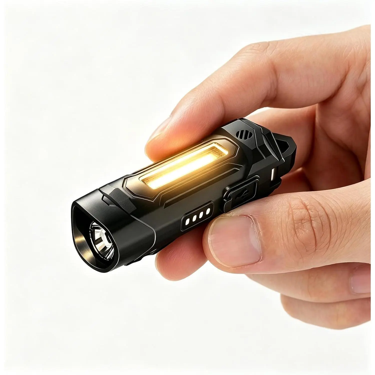 EDC  Flashlights Rechargeable with ,UV Light | 350Lumen Pocket Keyring Flashlight with Sound , Base.Mini Small Flash Light for , Everyday Carry