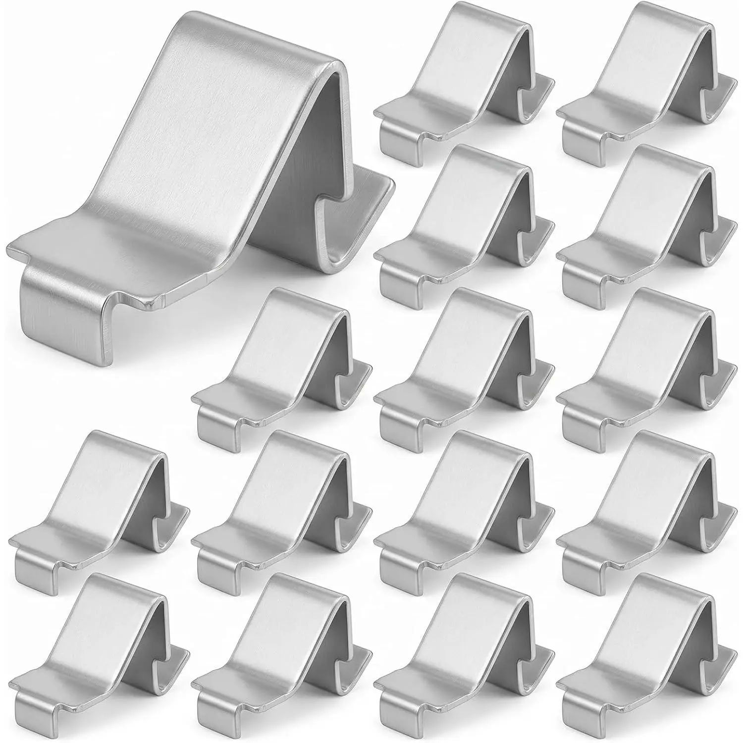 Heavy Duty Alloy Steel Cabinet Shelf Clips - Adjustable Shelving Support Pegs for Kitchen Cabinets, Multiple Clips Compatible with Wood/Metal Shelving (Silver)