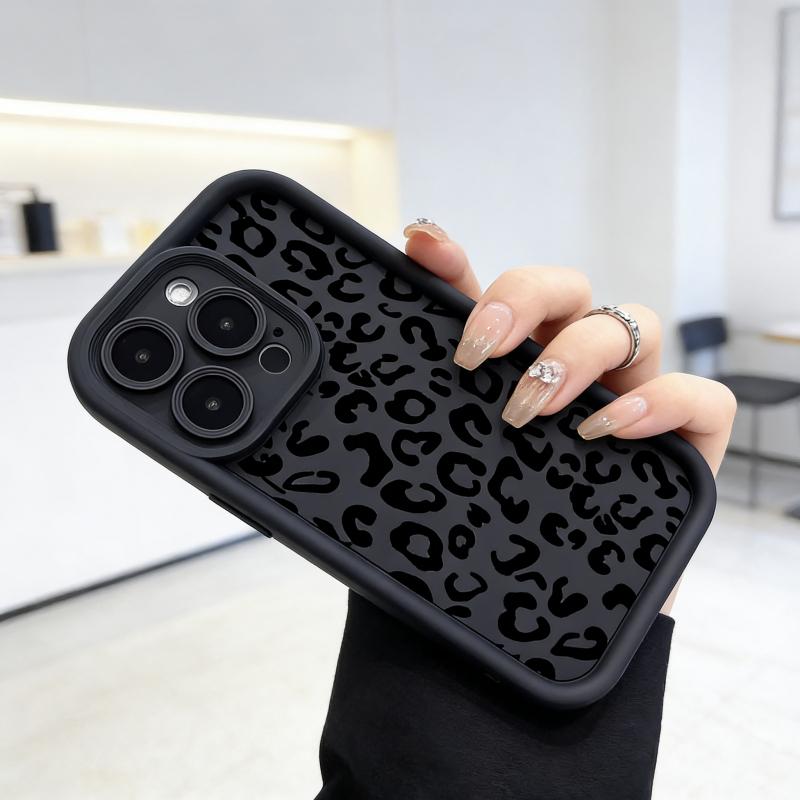 Designed for iPhone 17 Pro Max 16 Plus 15 14 13 12 11 Air E full Camera protection small leopard print  Lightweight Soft TPU Protection Shockproof Protection cover Stylish