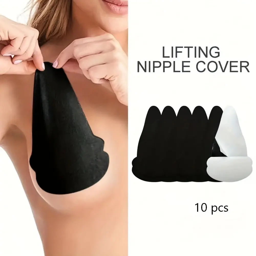 10 Pcs Invisible Bra Inserts, Breathable Lift Underwire Free Bras, Strong Adhesive Chest Support Padding, Ideal for Backless Deep V Dresses, Bra Inserts Push Up