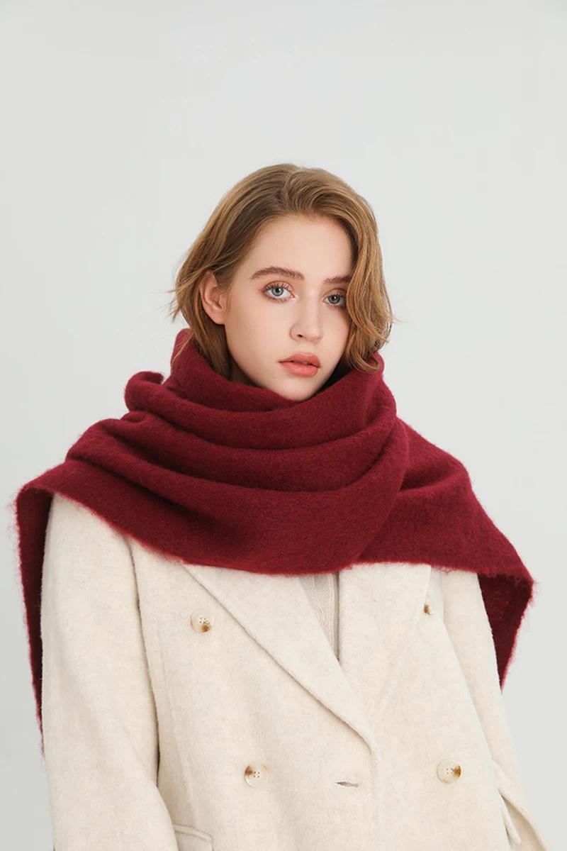 Winter Scarf for Women Containing Cashmere Warm Solid Pashmina Blanket Wraps Female Thick Soft Bufanda Big Tassel Shawl Long Poncho Echarpe